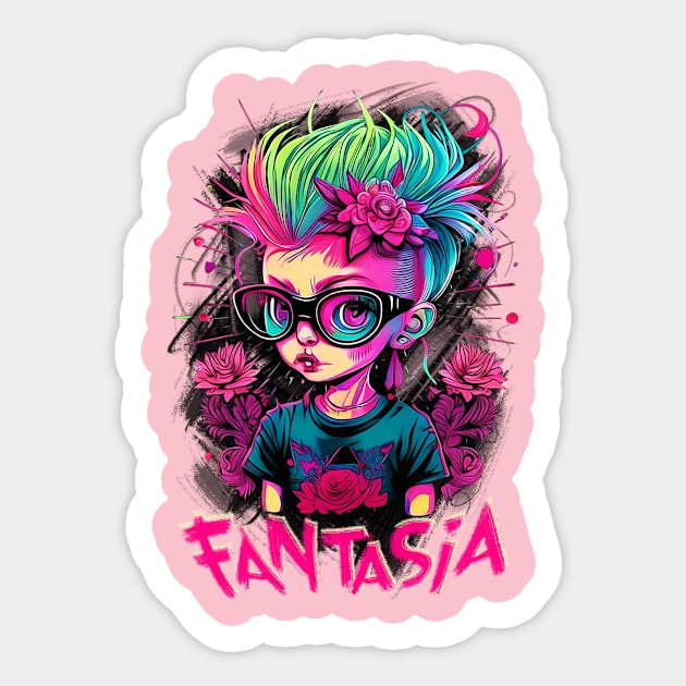 Fantasia Rock Girl Sticker by VACO SONGOLAS